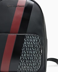 Armani Exchange - Backpack with monogram and stripes, Man, Black, Size: TU