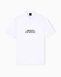 Armani Exchange - Regular fit cotton polo shirt with gold details, Man, White, Size: