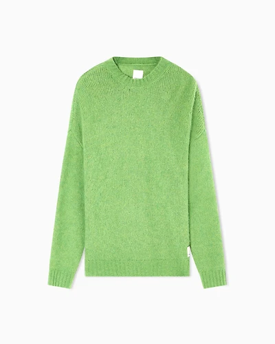 Emporio Armani - New York Capsule Collection striped alpaca-blend oversized jumper, Man, Green, Size: