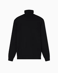 Armani Exchange - Wool Blend Turtleneck Sweater, Man, Black, Size: