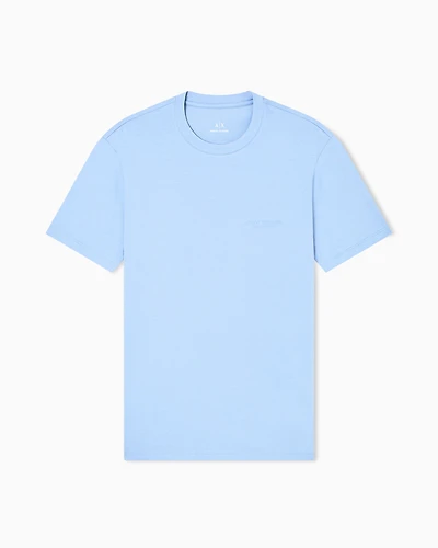 Armani Exchange - Regular fit T-shirt with logo, Man, Light Blue, Size: