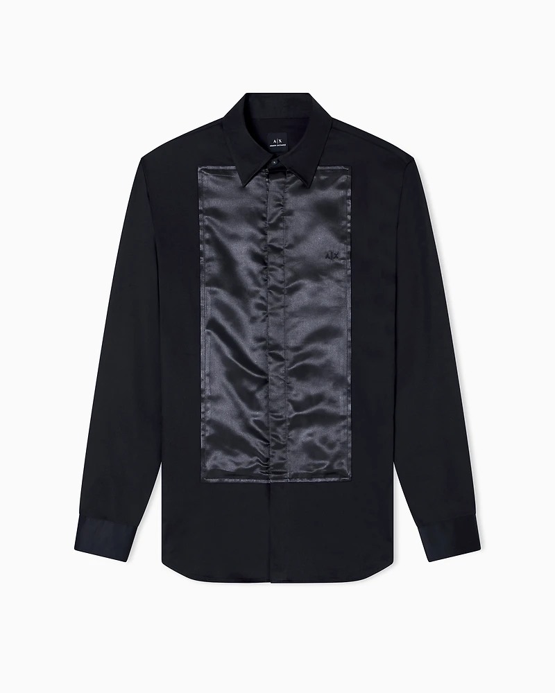 Armani Exchange - Shirt with satin insert, Man, Black, Size: