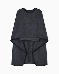 Emporio Armani - Polygon capsule collection wool cloth cape, Woman, Grey, Size: