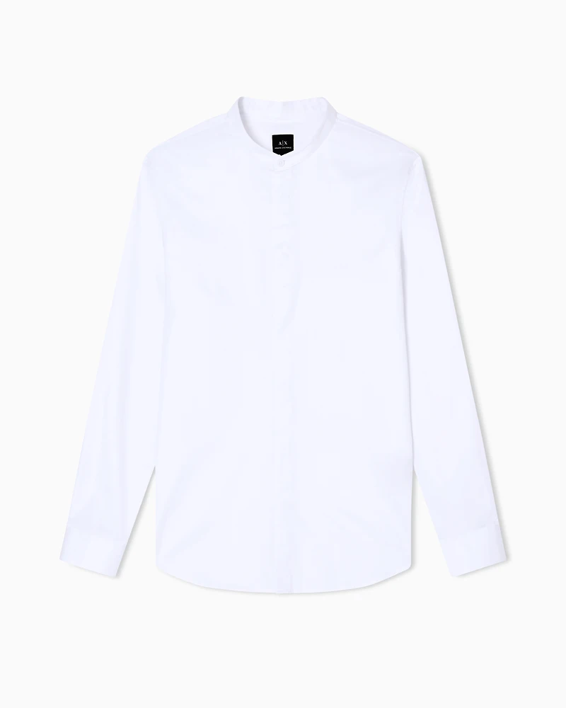 Armani Exchange - Shirt with mandarin collar, Man, White, Size: