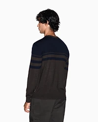 Armani Exchange - TWO TONE WOOL BLEND SWEATER, Man, Two_tone, Size: