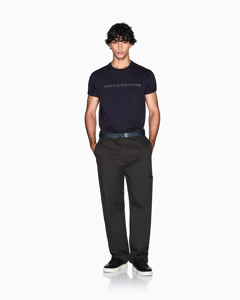 Armani Exchange -  Regular fit T-shirt with logo, Man, Navy Blue, Size: