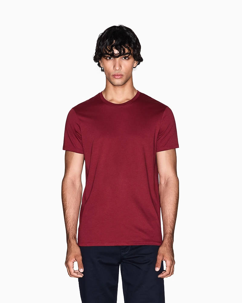 Armani Exchange - Slim fit Pima cotton T-shirt, Man, Burgundy, Size: