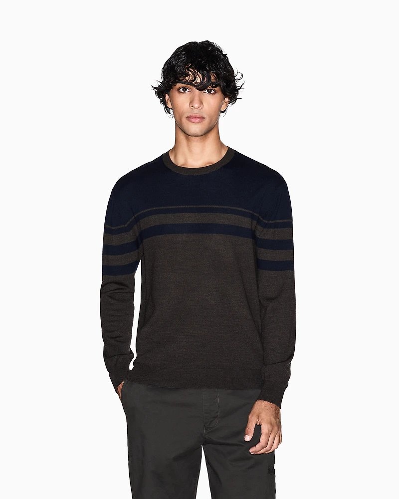 Armani Exchange - TWO TONE WOOL BLEND SWEATER, Man, Two_tone, Size: