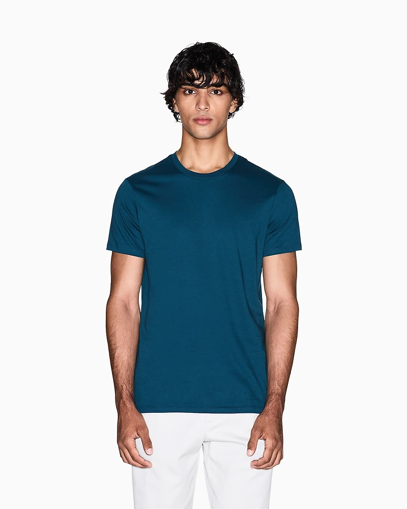 Armani Exchange - Slim fit Pima cotton T-shirt, Man, Blue, Size: