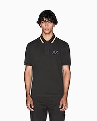 Armani Exchange - Regular fit polo shirt with striped collar, Man, Brown, Size: