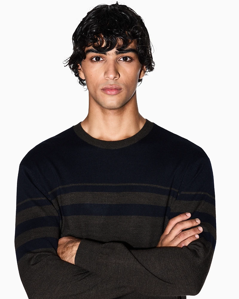 Striped crew neck sweater