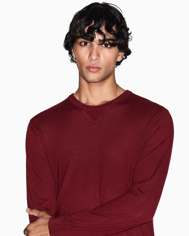 Armani Exchange - Crewneck sweater virgin wool, Man, Red, Size: