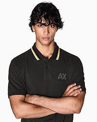 Regular fit polo shirt with striped collar