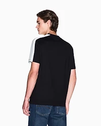 Short-sleeved sweatshirt with contrasting stripes