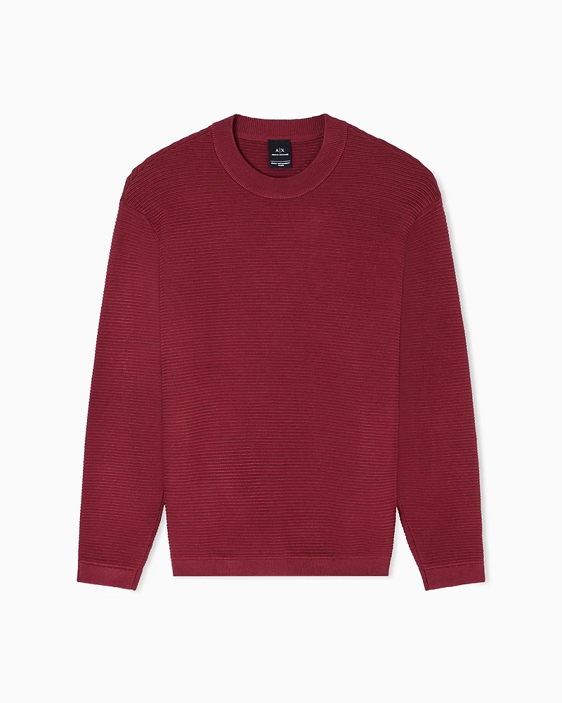 Ribbed crew neck sweater