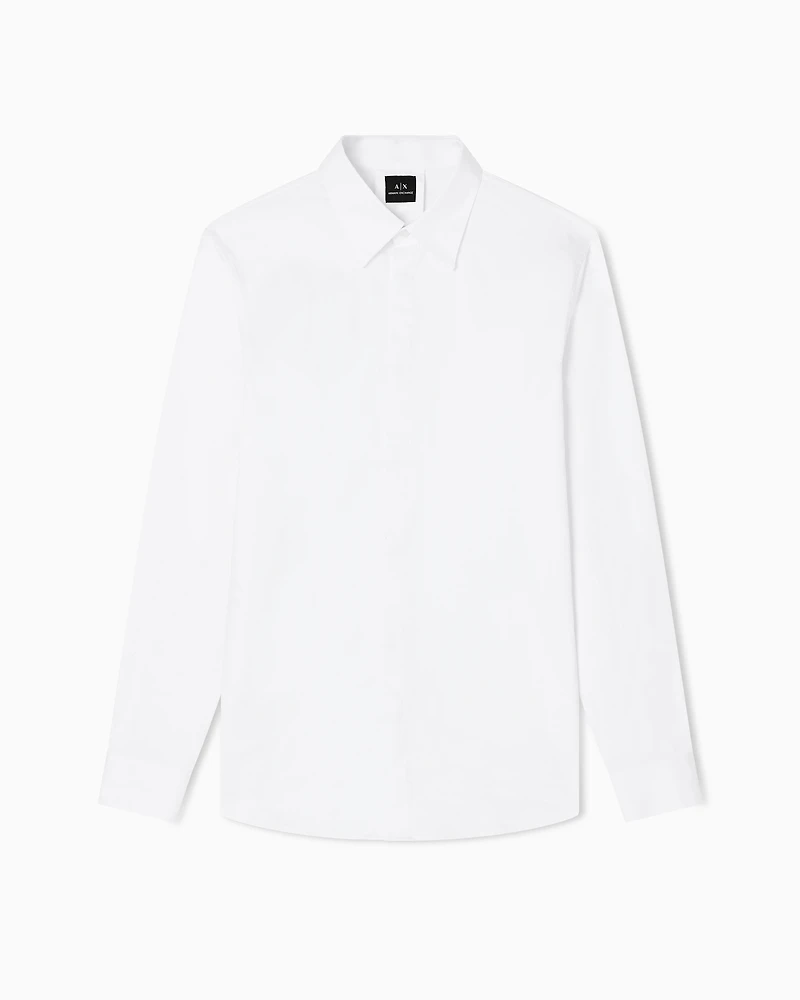 Armani Exchange - Slim-fit stretch cotton shirt, Man, White, Size: