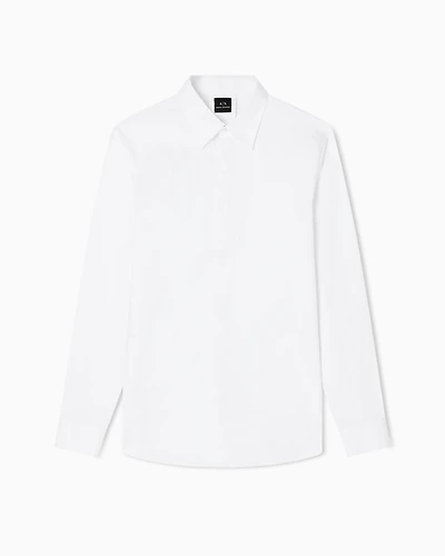 Armani Exchange - Slim-fit stretch cotton shirt, Man, White, Size:
