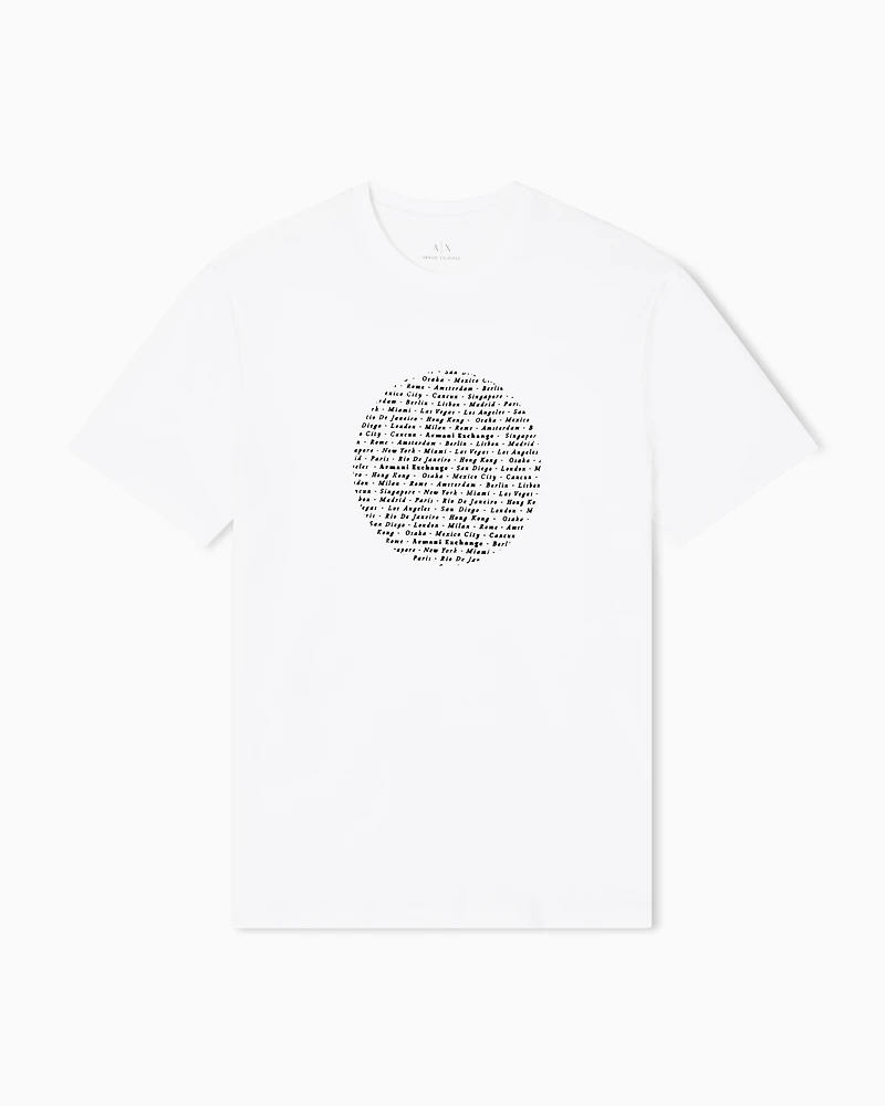 Armani Exchange - Slim fit circle print T-shirt, Man, White, Size: