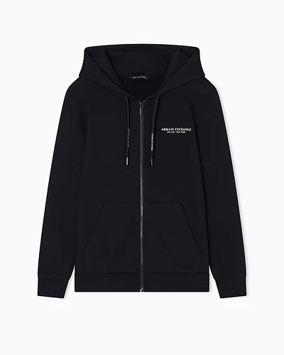 Armani Exchange - Cotton zip-up hoodie, Woman, Black, Size: