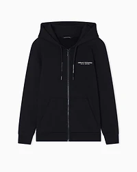 Armani Exchange - Cotton zip-up hoodie, Woman, Black, Size: