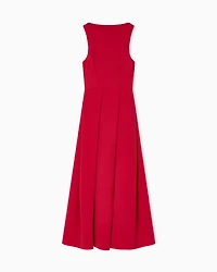 Emporio Armani - Technical cady sleeveless dress with pleats, Woman, Red, Size: