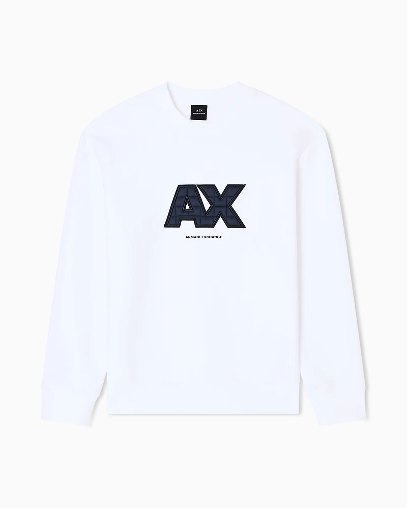 Armani Exchange - Sweatshirt with maxi logo, Man, White, Size: