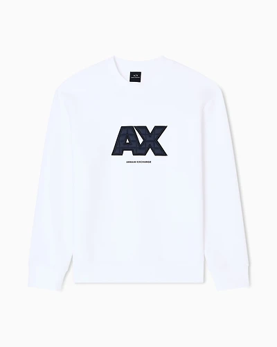 Armani Exchange - Sweatshirt with maxi logo, Man, White, Size: