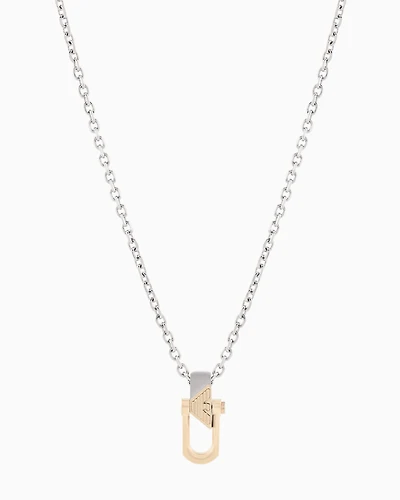 Emporio Armani -  Two-Tone Stainless Steel Pendant Necklace, Man, Multicoloured, Size: TU