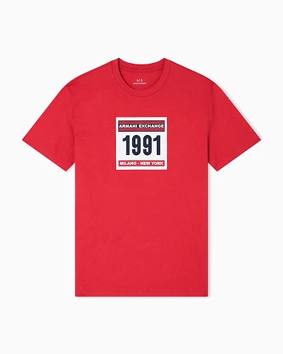 Armani Exchange - Regular fit T-shirt 1991, Man, Red, Size: