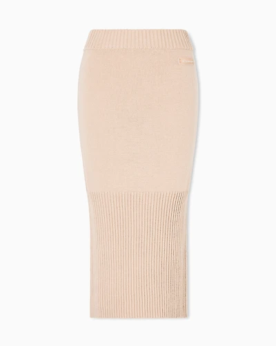 Ribbed midi skirt