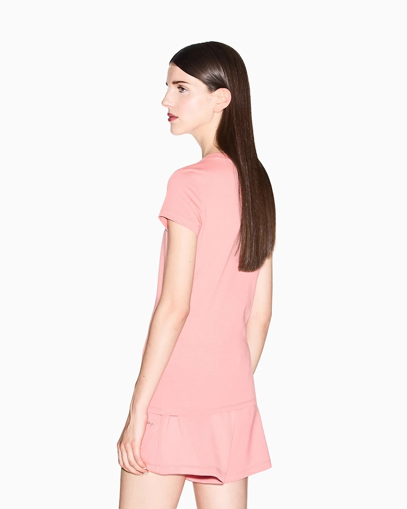 Armani Exchange - Slim fit T-shirt stretch cotton jersey, Woman, Pink, Size: