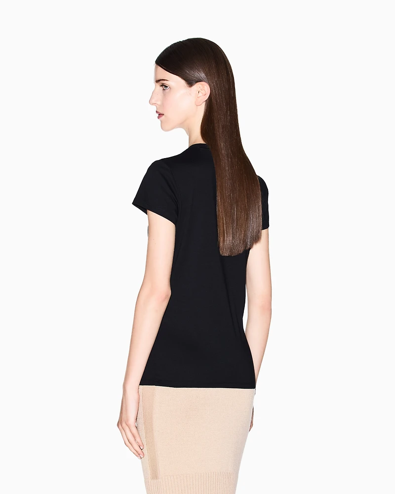 Armani Exchange - Slim Fit T-Shirts, Woman, Black, Size: