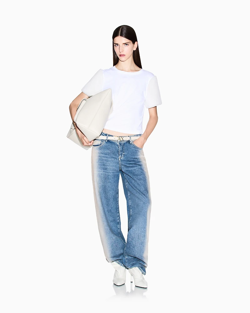 T-shirt with plush sleeves