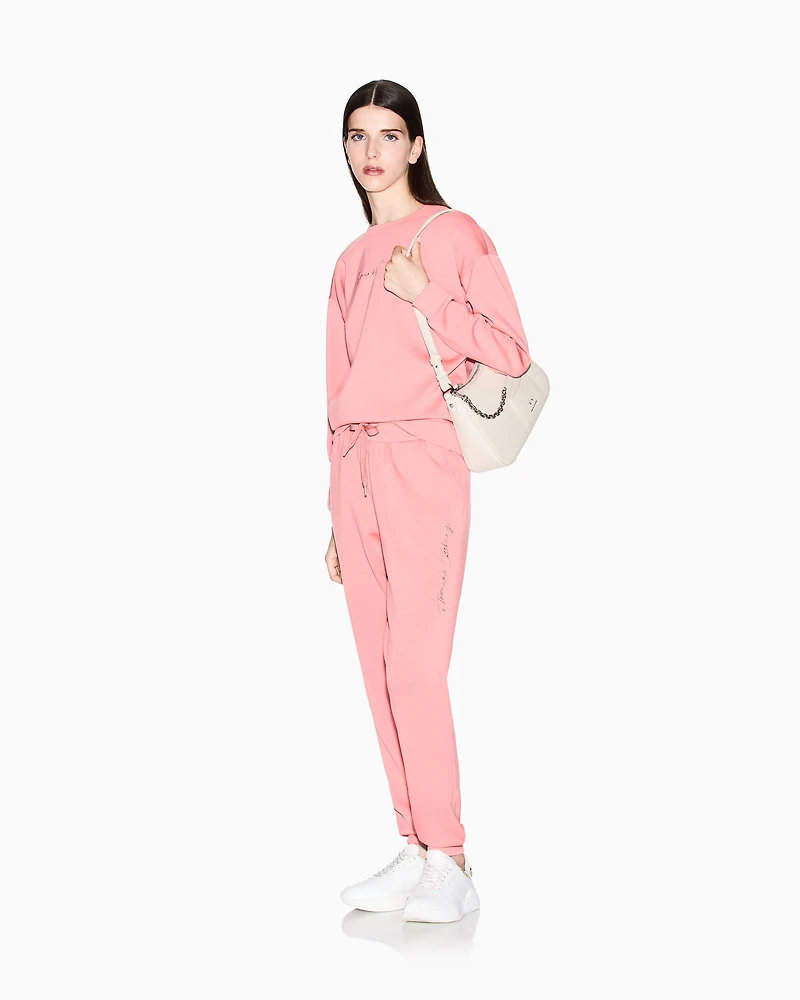 Armani Exchange - Basic crewneck sweatshirt, Woman, Pink, Size:
