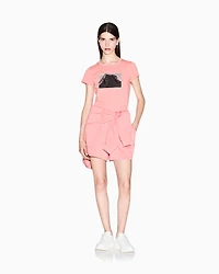 Armani Exchange - Slim fit T-shirt stretch cotton jersey, Woman, Pink, Size:
