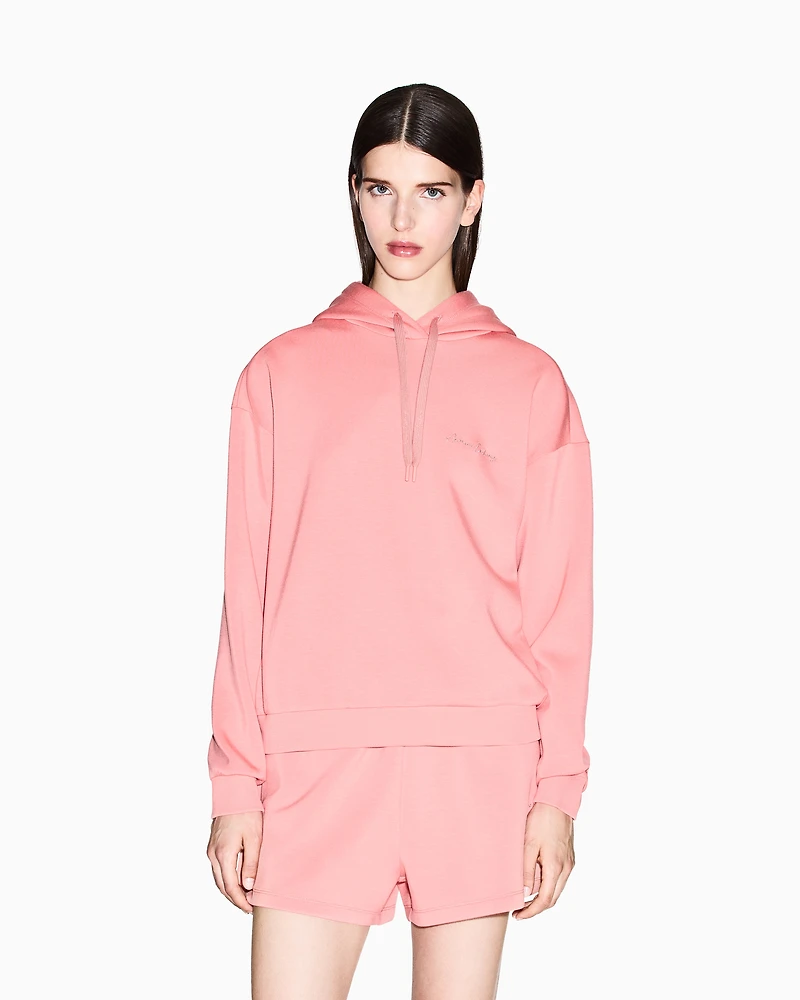 Armani Exchange - Viscose Blend Hoodie, Woman, Pink, Size: