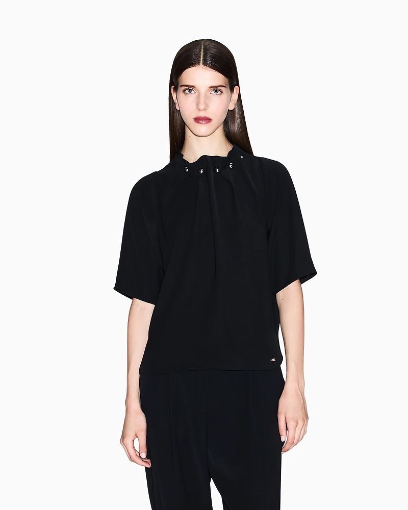 Armani Exchange - Blouses, Woman, Black, Size: