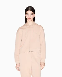 Armani Exchange -  Icon Cropped Hoodie, Woman, Camel, Size: