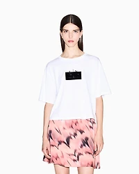 Armani Exchange - Cropped T-Shirts, Woman, White, Size: