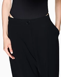 Twill pleated trousers