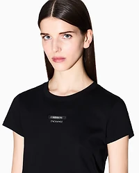 Armani Exchange - Slim Fit T-Shirts, Woman, Black, Size: