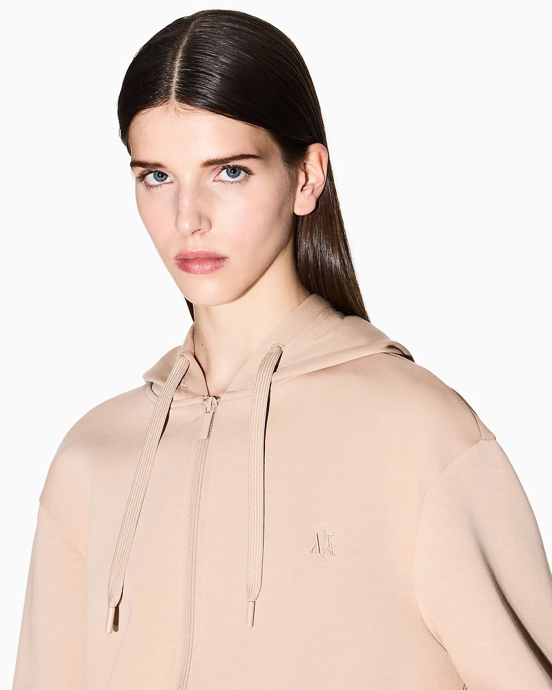 Armani Exchange -  Icon Cropped Hoodie, Woman, Camel, Size: