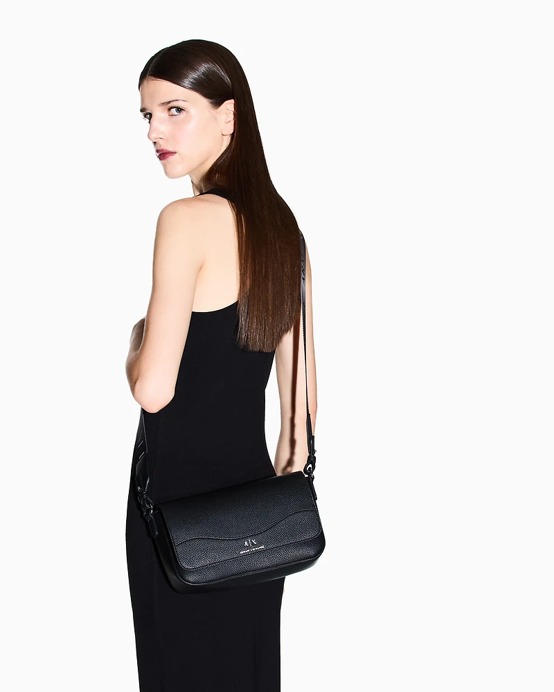 Armani Exchange - Allover logo shoulder bag, Woman, Black, Size: TU