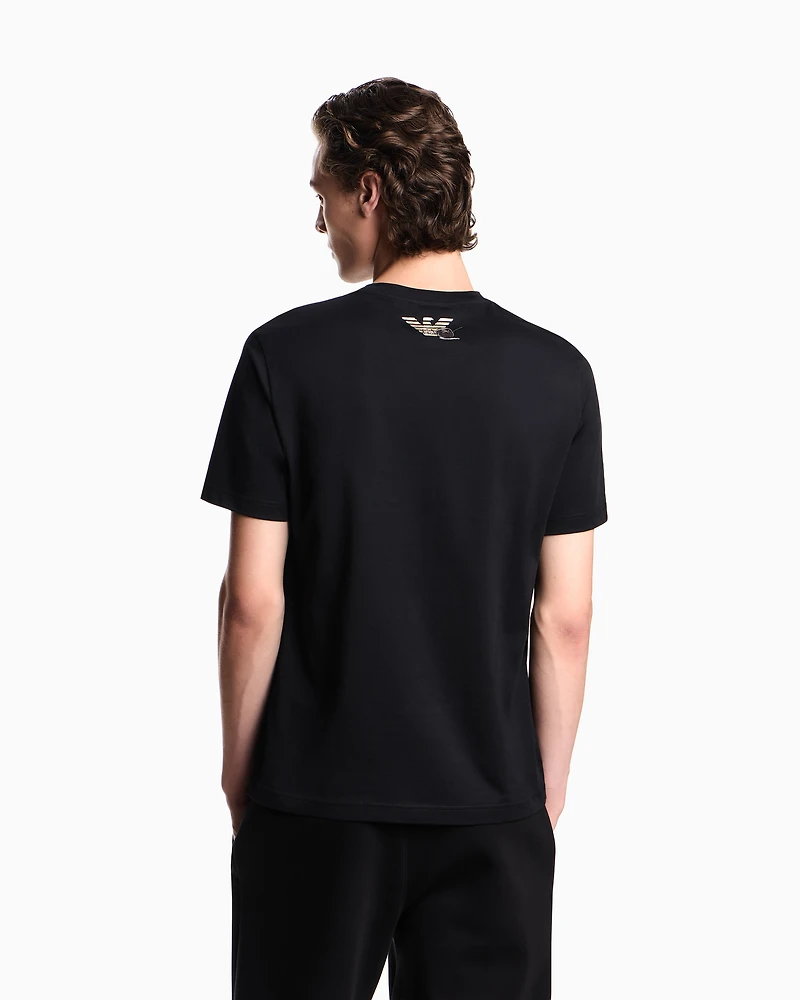 Emporio Armani - ASV jersey T-shirt with playing cards print, Man, Black, Size: