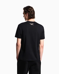 Emporio Armani - ASV jersey T-shirt with playing cards print, Man, Black, Size: