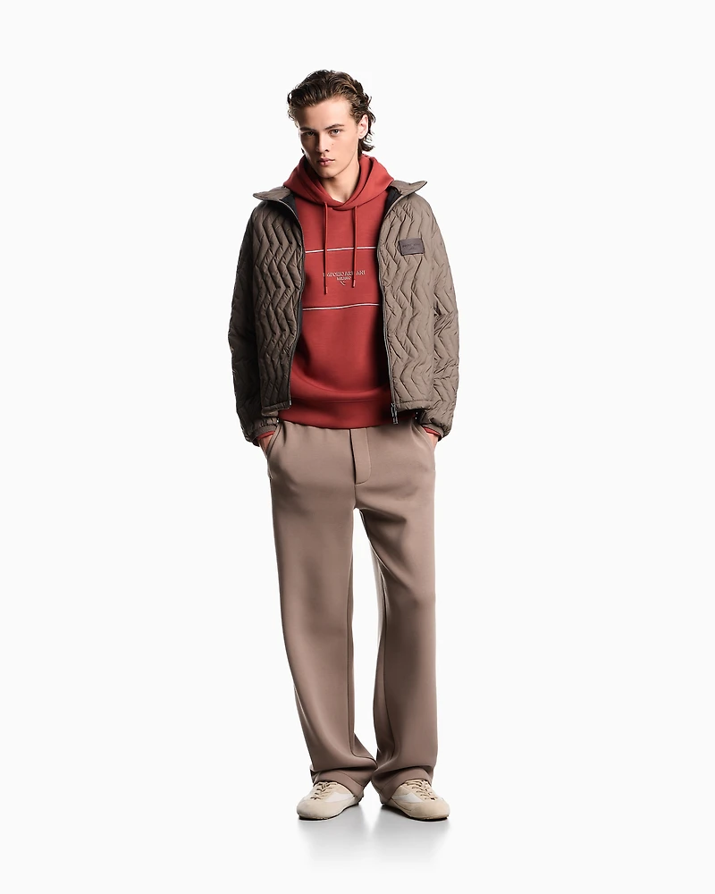Emporio Armani - Double-jersey hooded sweatshirt with 3D-effect logo, Man, Red, Size: