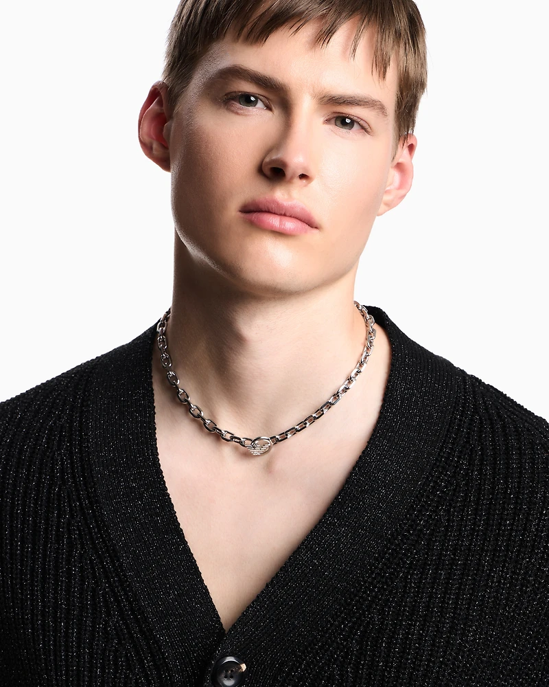 Emporio Armani -  Stainless Steel ID Necklace, Man, Multicoloured, Size: TU