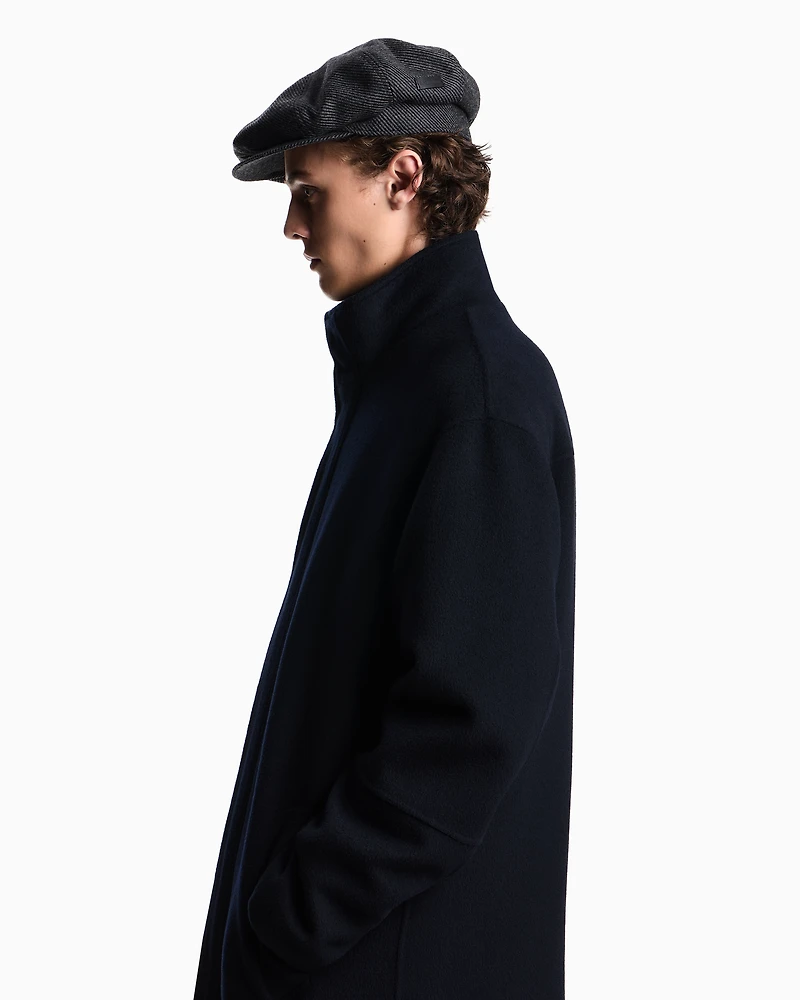 Emporio Armani - Virgin-wool cloth two-in-one style coat , Man, Navy_blue, Size: