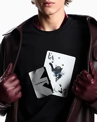Emporio Armani - ASV jersey T-shirt with playing cards print, Man, Black, Size: