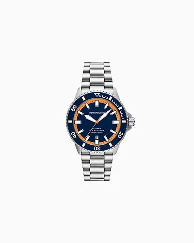Emporio Armani - Sea Explorer Automatic Stainless Steel Watch, Man, Multicoloured, Size: TU